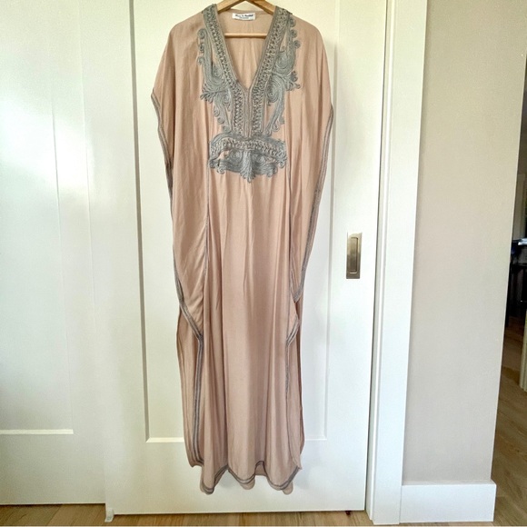 Maison Marrakech London Resort Lounge Kaftan Embroidered beige M/L - Picture 2 of 7